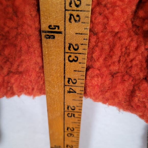 Free People Womens Rivington Sherpa Jacket Coat Size Small Red Outdoor Boho Fall - Picture 8 of 9